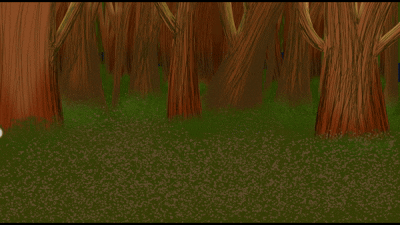 A moving gif of a panther stringing a banner between two trees.